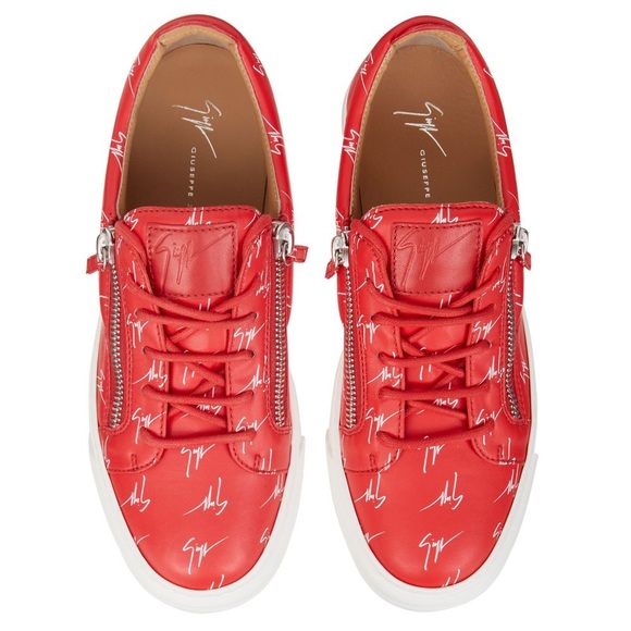 giuseppe zanotti BNIB red logo lowtops - Picture 7 of 12